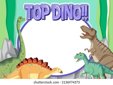 Banner template with dinosaur theme illustration