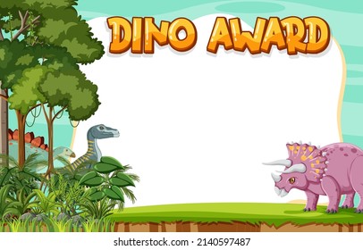 Banner template with dinosaur theme illustration