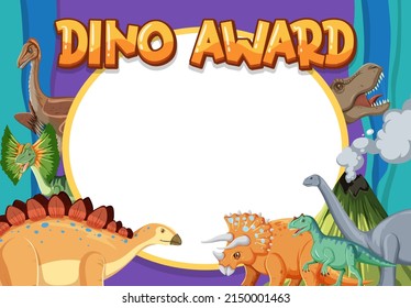 Banner template with dinosaur theme illustration