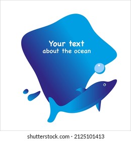 Banner template with a dolphin on a white background. Vector isolated image for use in web design