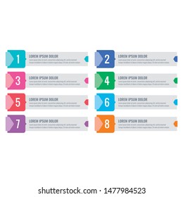 banner template. eight steps banner. arrow ribbon banner