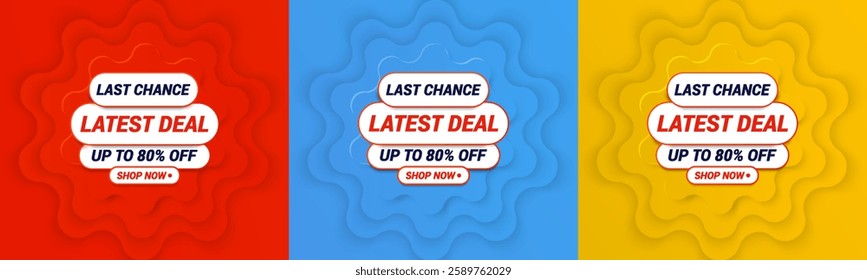 Banner template for end-of-year sales. Red vector illustration. "Special offer" design template.  Exclusive Discount. Updated Offer. Super shop label Promo design. Design for web banner, cards, prints