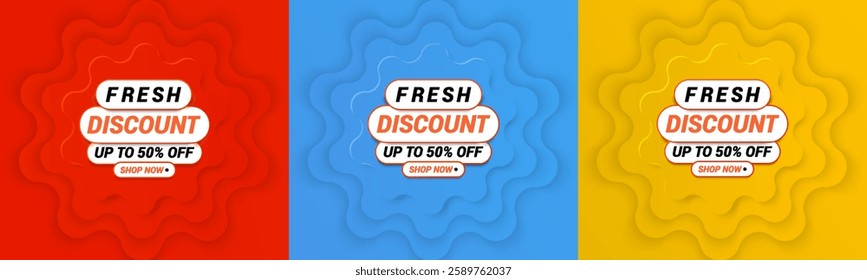 Banner template for end-of-year sales. Red vector illustration. "Special offer" design template.  Exclusive Discount. Updated Offer. Super shop label Promo design. Design for web banner, cards, prints