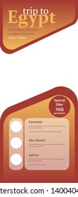 Banner template for exhibition, printing, presentation about travel to Egypt. Vector illustration - Vector