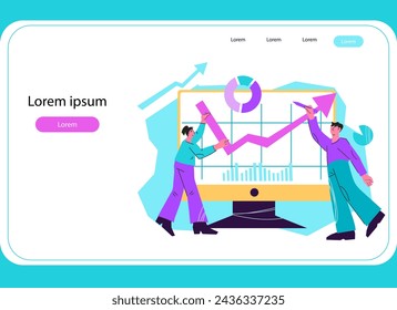 Banner template for finance, investment, banking, and trade occupation. Managing finances and investment opportunity, flat vector illustration isolated on white background.