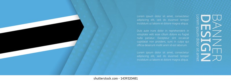 Banner template with flag of Botswana for advertising travel, business and other. Horizontal web banner design.