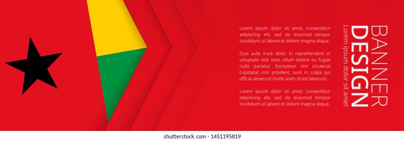 Banner template with flag of Guinea-Bissau for advertising travel, business and other. Horizontal web banner design.