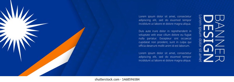 Banner template with flag of Marshall Islands for advertising travel, business and other. Horizontal web banner design.