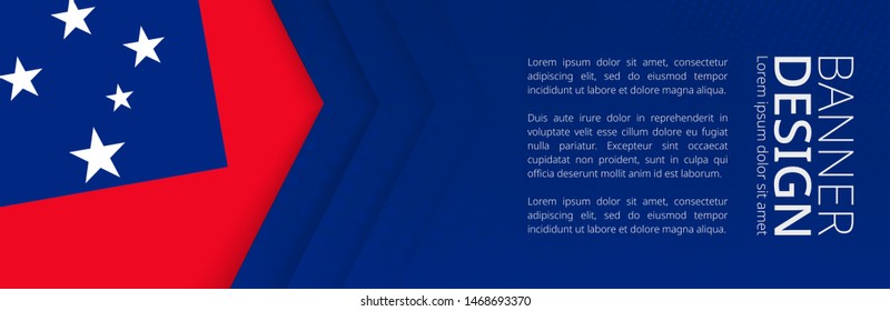 Banner template with flag of Samoa for advertising travel, business and other. Horizontal web banner design.