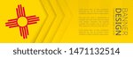 Banner template with flag of U.S. state New Mexico for advertising travel, business and other. Horizontal web banner design.