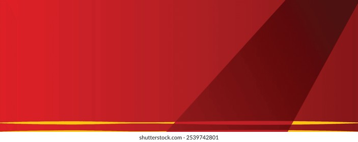 Banner template for food vector. Web background design with combination color red line strip