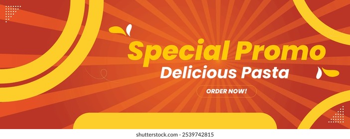 Banner template for food vector. Web background design with combination color gradient orange and yellow