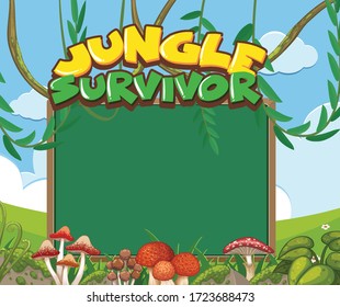 Banner template with forest in background illustration