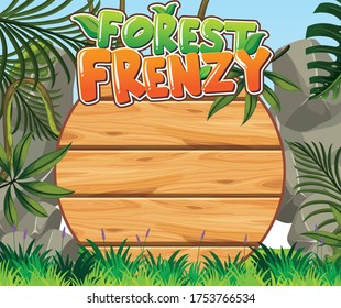 Banner template with forest in background illustration