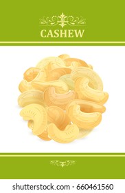 banner template with fresh cashews for your design