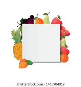 banner template fresh fruits harvest