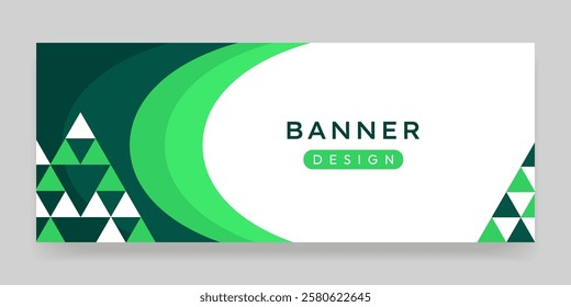 Banner template with geometric shapes in vector.