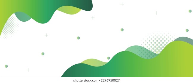 banner template with green gradient color. design with elegant fluid shape