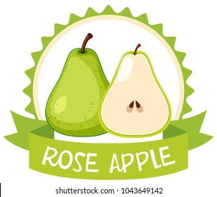 Banner template with green roseapple illustration