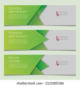 Banner template with green shapes. Vector illustration of banners for advertising and creativity from green figures.
