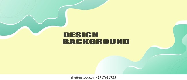Una Plantilla de Anuncio con un gradiente verde y amarillo. Diseño con Formas fluidas.