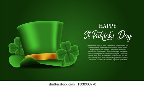 banner template greeting card of St. Patrick day with illustration of hat