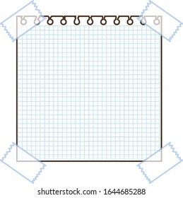 Banner template with grid paper on white board illustration