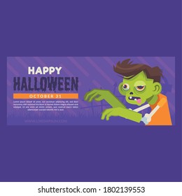 banner template with halloween celebration concept