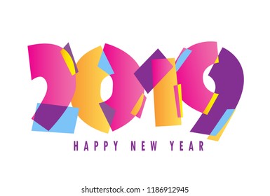 Banner template - happy new 2019 year