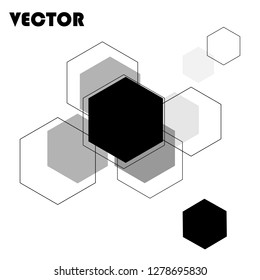 Banner template, hexagon logo, white background.icon.abstract.geometric .logo design