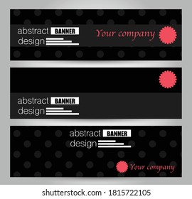 Plantilla de banner. Fondo de diseño abstracto horizontal. Color rojo y negro. Ilustración vectorial.