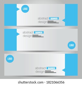Plantilla de banner. Fondo de diseño abstracto horizontal. Color azul. Ilustración vectorial.