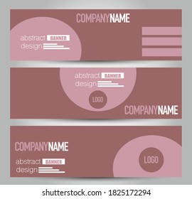Banner template. Horizontal abstract design background. Brown color. Vector illustration.