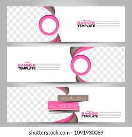 Banner template. Horizontal header. Abstract background for design,  business, education, advertisement. Pink and brown color. Vector  illustration.