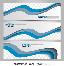 Banner template. Horizontal header. Abstract background for design,  business, education, advertisement. Blue color. Vector  illustration.