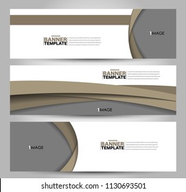 Banner template. Horizontal header. Abstract background for design,  business, education, advertisement. Brown color. Vector  illustration.