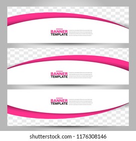 Banner template. Horizontal header. Abstract background for design,  business, education, advertisement. Pink color. Vector  illustration.