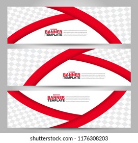 Banner template. Horizontal header. Abstract background for design,  business, education, advertisement. Red color. Vector  illustration.