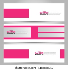 Banner template. Horizontal header. Abstract background for design,  business, education, advertisement. Pink color. Vector  illustration.