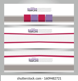 Banner template. Horizontal header. Abstract background for design,  business, education, advertisement. Purple and red color. Vector  illustration.
