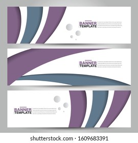 Banner template. Horizontal header. Abstract background for design,  business, education, advertisement. Purple color. Vector  illustration.