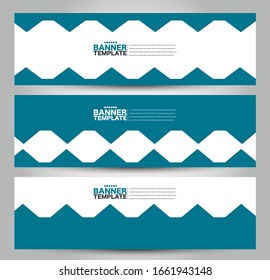 Banner template. Horizontal header. Abstract background for design,  business, education, advertisement. Blue color. Vector  illustration.