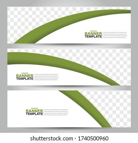 Banner template. Horizontal header. Abstract background for design,  business, education, advertisement. Green color. Vector  illustration.