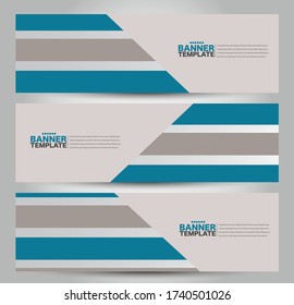 Plantilla de banner. Cabecera horizontal. Resumen de antecedentes para diseño, negocios, educación, publicidad. Color azul. Ilustración vectorial.