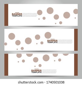 Banner template. Horizontal header. Abstract background for design,  business, education, advertisement. Brown color. Vector  illustration.