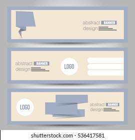 Banner template. Horizontal header. Abstract background for design,  business, education, advertisement. Blue color. Vector  illustration