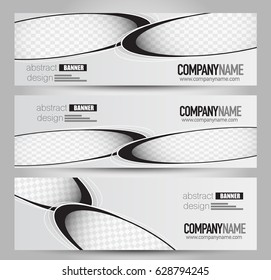 Banner template. Horizontal header. Abstract background for design,  business, education, advertisement. Black color. Vector  illustration