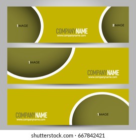 Banner template. Horizontal header. Abstract background for design,  business, education, advertisement. Yellow color. Vector  illustration.