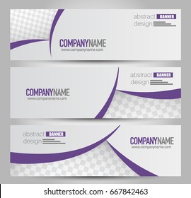Banner template. Horizontal header. Abstract background for design,  business, education, advertisement. Purple color. Vector  illustration.