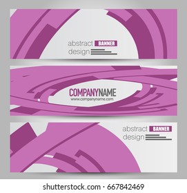 Banner template. Horizontal header. Abstract background for design,  business, education, advertisement. Purple color. Vector  illustration.